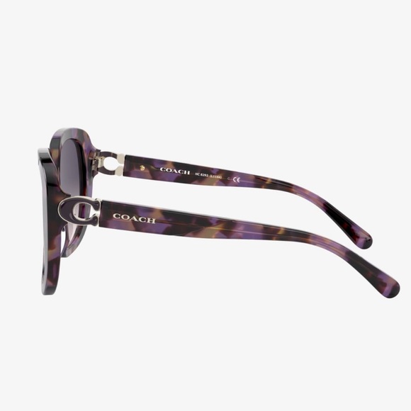 Coach purple violet tortoise square shaped sunglasses - Picture 4 of 5